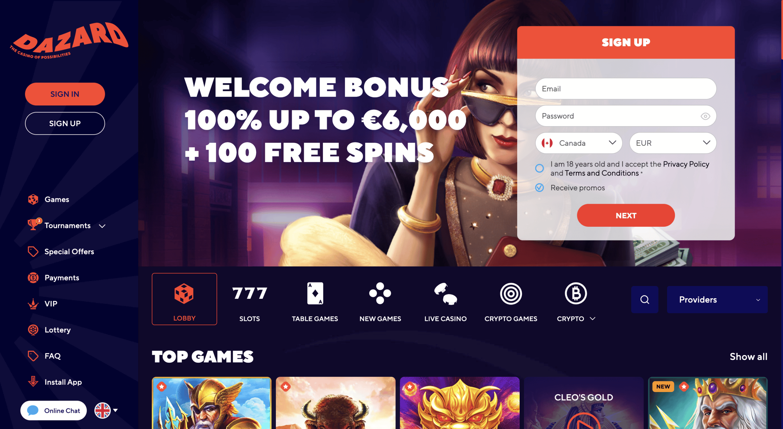 World of Dazard Casino: Get Exclusive No Deposit Bonus Codes and Sign Up Bonuses for 2024